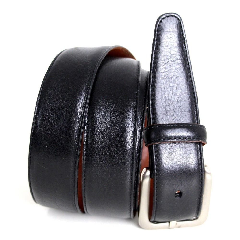 Men's Wearhouse BLACK GENUINE LEATHER 1 1/8"Wd CASUAL DRESS MEN'S BELT 40 (G79